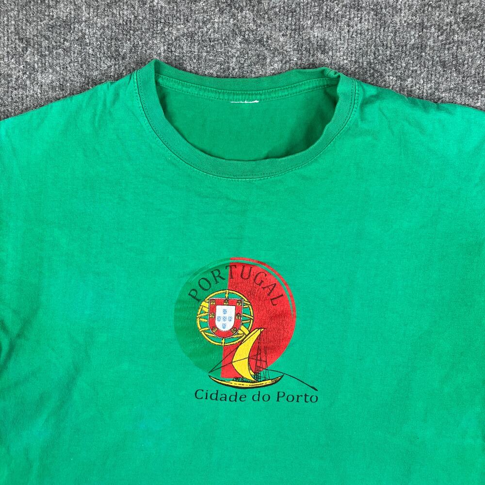 Portugal TShirt‎ Mens M Green Cidade Do Porto Graphic Souvenir Vintage Look